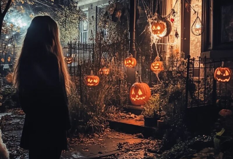 Terwijl ik op zakenreis was, haalde mijn buurvrouw mijn Halloween-decoraties weg en gebruikte ze om haar eigen huis te versieren.
