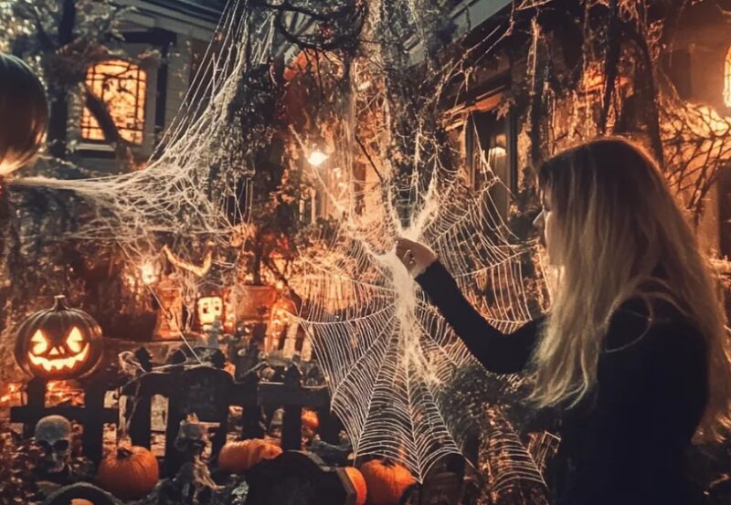 Terwijl ik op zakenreis was, haalde mijn buurvrouw mijn Halloween-decoraties weg en gebruikte ze om haar eigen huis te versieren.
