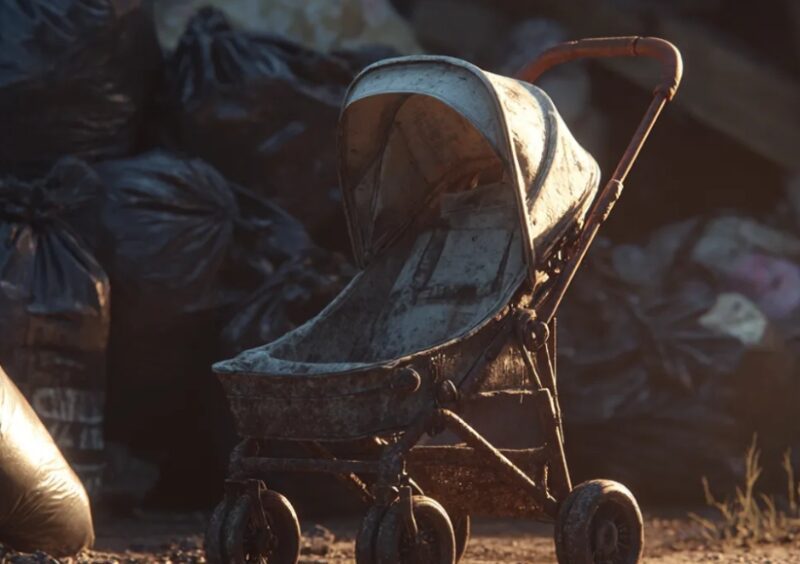 Ik vond een kinderwagen op de stortplaats – Toen ik het kussen optilde, schreeuwde ik
