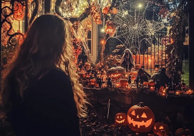 Terwijl ik op zakenreis was, haalde mijn buurvrouw mijn Halloween-decoraties weg en gebruikte ze om haar eigen huis te versieren.