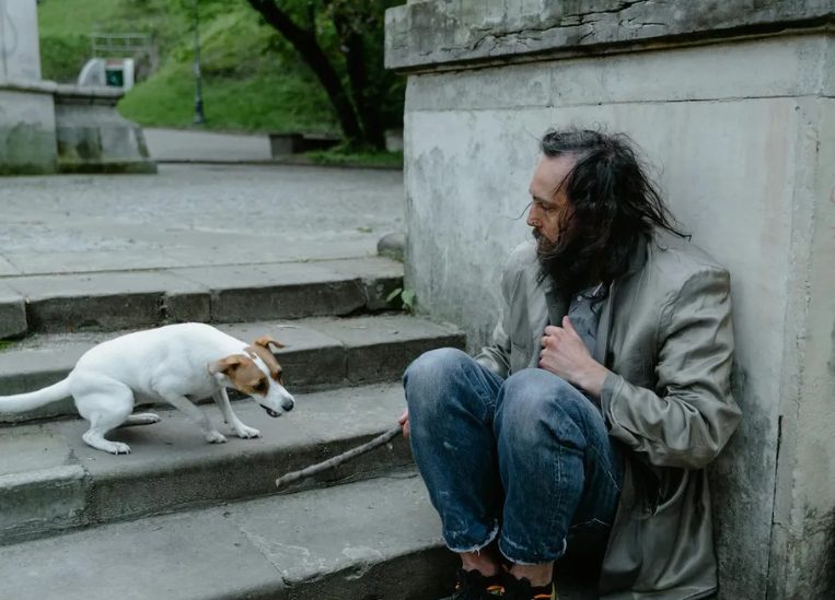 Ik gaf eten aan een hongerige veteraan en zijn hond – Een maand later sleepte mijn baas me woedend naar zijn kantoor, en mijn hele leven werd op zijn kop gezet.