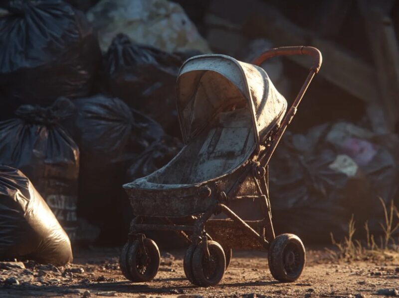 Ik vond een kinderwagen naast de vuilnisbak – Toen ik het kussentje optilde, schreeuwde ik