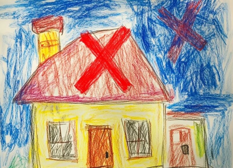 De kinderen tekenden een schatkaart van ons huis. Toen ik vroeg wat de gemarkeerde plek betekende, zeiden ze: “Daar verstopt papa het!”