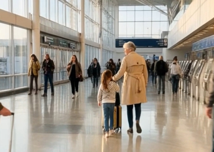 Mijn dochters paspoorthoesje was leeg op de luchthaven — en toen glimlachte oma alsof ze had gewonnen