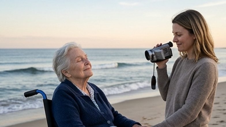 Mijn familie annuleerde oma’s laatste dag aan zee – toen onthulde de video op haar begrafenis precies wat ze zich herinnerde