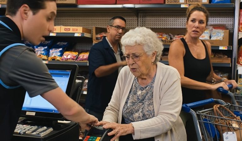 Een vrouw bespotte mijn 83-jarige moeder bij de kassa — toen vergrendelde de caissière haar kassa