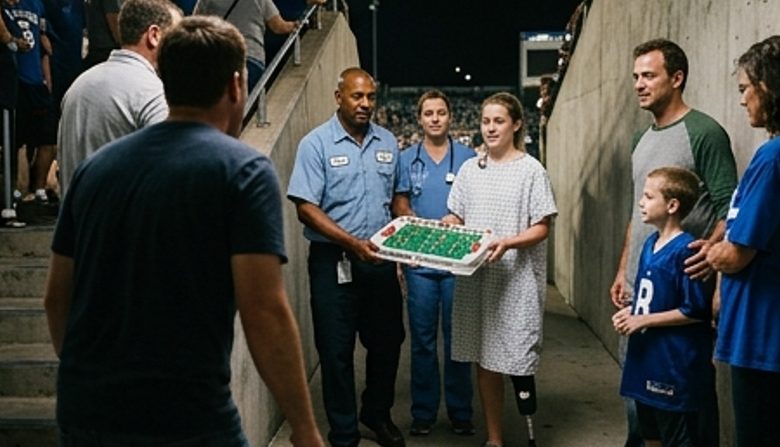 We namen onze stervende tienjarige zoon mee naar zijn laatste voetbalwedstrijd — toen zei de stadionomroeper dat we ons moesten omdraaien