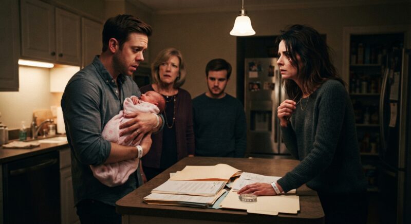 Mijn man kwam thuis met een baby en zei: „Ze blijft vannacht bij ons” – toen zag ik de naam op haar ziekenhuisbandje