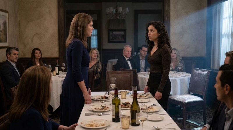 Tijdens het diner voor de 50e verjaardag van mijn man gaf mijn schoonmoeder mijn plaats aan zijn ex-vrouw — en toen onthulde zijn dochter de leugen die ons acht jaar lang uit elkaar had gehouden