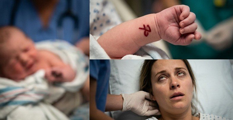 Mijn schoonmoeder werd lijkbleek toen ze onze pasgeboren baby zag – daarna wees ze naar een klein vlekje op haar armpje